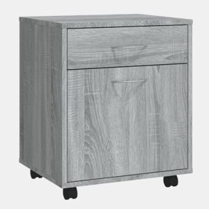 vidaXL Móvel com rodas 45x38x54cm derivados de madeira sonoma cinza