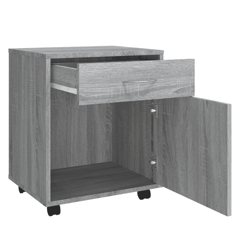 vidaXL Móvel com rodas 45x38x54cm derivados de madeira sonoma cinza vidaXL Móvel com rodas 45x38x54cm derivados de madeira sonoma cinza
