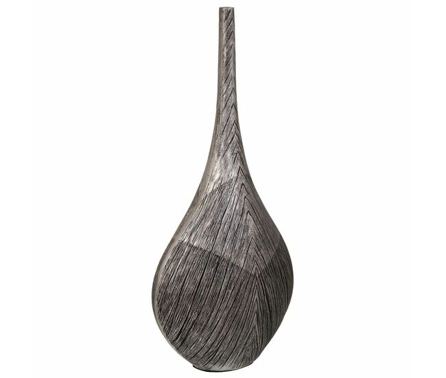 Jarrón alexandra house living gris plata poliresina 13 x 48 x 23 cm