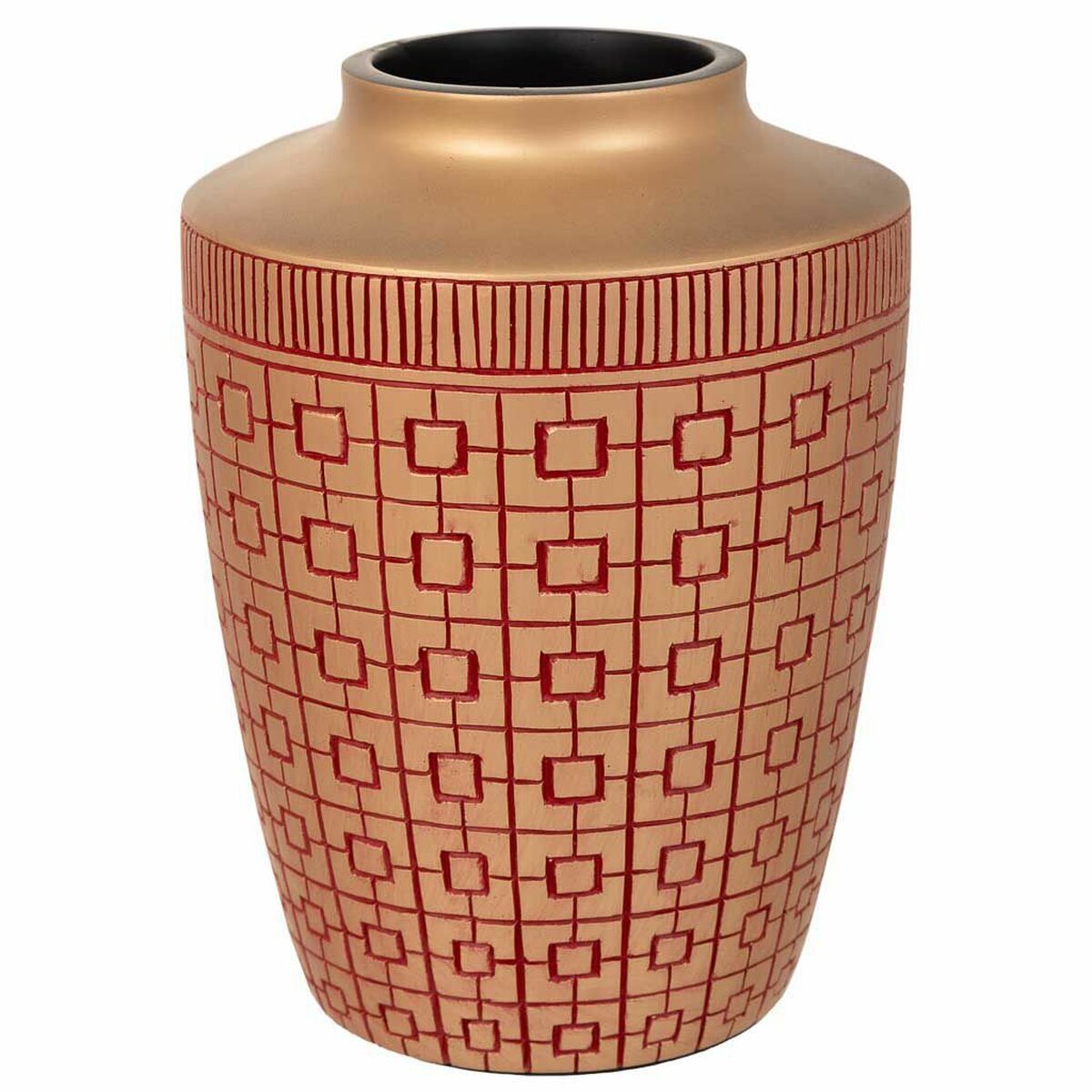 Jarrón alexandra house living rojo dorado poliresina 18 x 24 x 18 cm
