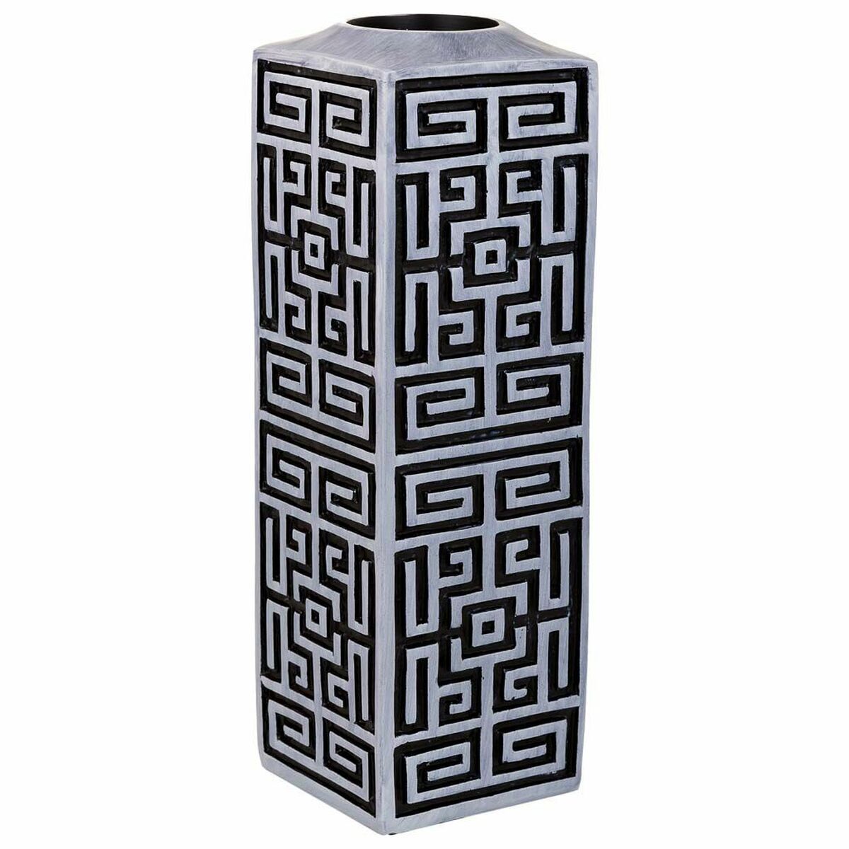 Jarrón alexandra house living gris plata poliresina 12 x 38 x 12 cm
