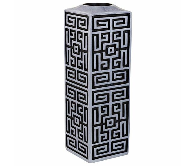 Jarrón alexandra house living gris plata poliresina 12 x 38 x 12 cm