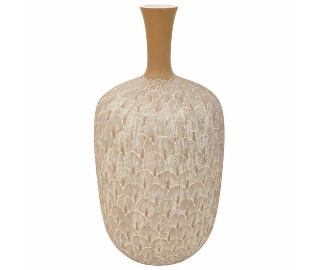 Jarrón alexandra house living blanco dorado poliresina 21 x 41 x 21 cm