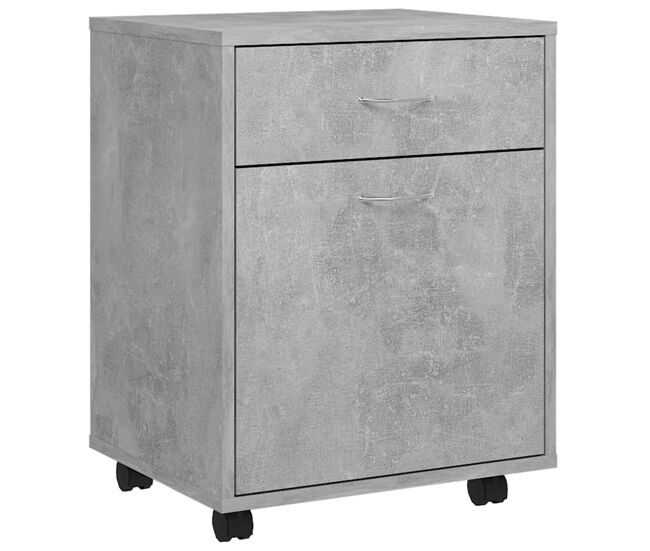 Vidaxl armario ruedas madera contrachapada gris hormigón 45x38x54 cm