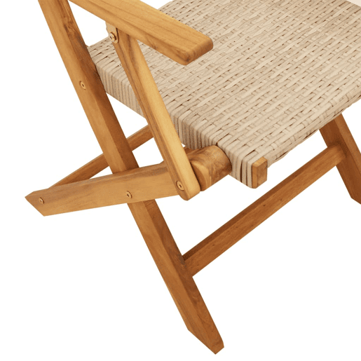 vidaXL Cadeiras de jardim 2 pcs madeira acácia maciça e vime PE bege