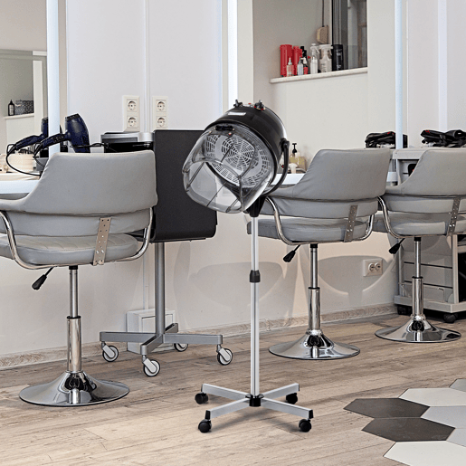 HOMCOM Secador de Cabelo Profissional Secador de Capacete 1180W com Altura Ajustável Temporizador de Temperatura Capuz e Rodas para o Cuidado do Cabelo Preto HOMCOM Secador de Cabelo Profissional Secador de Capacete 1180W com Altura Ajustável Temporizador de Temperatura Capuz e Rodas para o Cuidado do Cabelo Preto