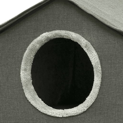 PawHut Casa para Gatos de 2 Níveis Cama para Gatos Caverna para Gatos com 3 Portas e Almofadas Laváveis 42x46x59,5 cm Cinza