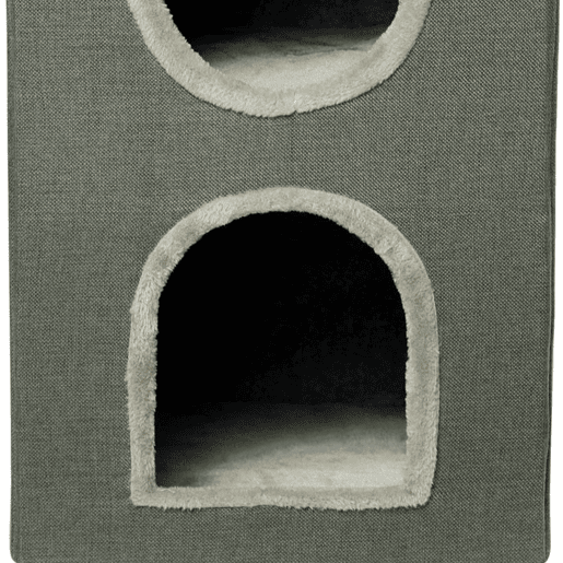 PawHut Casa para Gatos de 2 Níveis Cama para Gatos Caverna para Gatos com 3 Portas e Almofadas Laváveis 42x46x59,5 cm Cinza