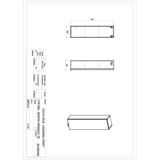 Armários Laterais CAPRI SCAB20 1D 20x16x75 Preto