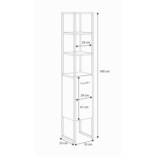 Armário Alto AURA HC33 1D 33x33x180 Bege