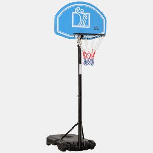 HOMCOM Tabela de Basquetebol para Exterior com Altura Ajustável 160-210cm Cesta de Basquetebol com Rodas Tabela de PE e Base Recarregável 76x70x197,5-254cm Preto e Azul