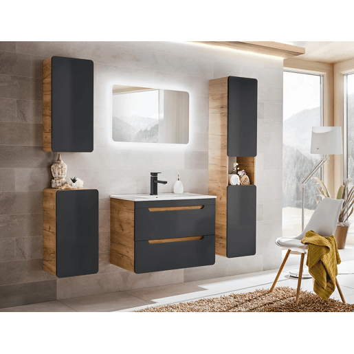 Armários Laterais ARUBA SCAB35 1D 35x32x68 Cinzaescuro