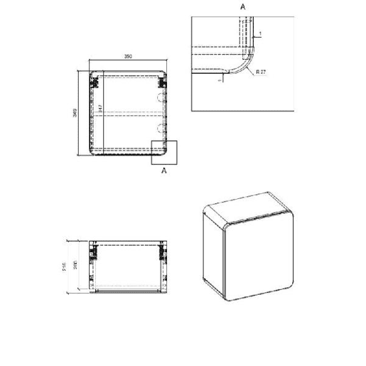Armários Laterais ARUBA SCAB35 1D 35x22x35 Cinzaescuro