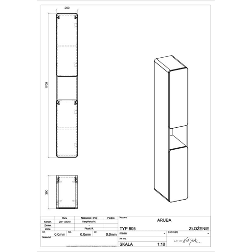 Armário Alto ARUBA HC25 2D 25x39x170 Branco