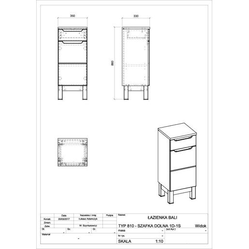Armários Laterais BALI SCAB35 1D1D 35x33x86 Cinzaescuro