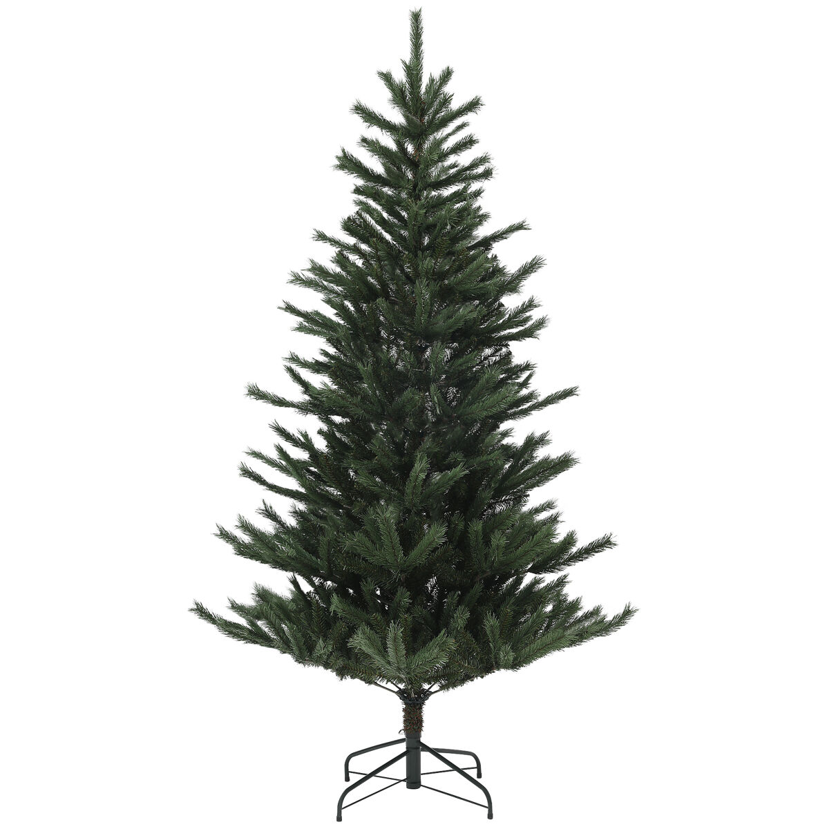 Homcom árbol de navidad 210 cm árbol de navidad artificial con 793 ramas y soporte de acero árbol navideño para salón interior verde
