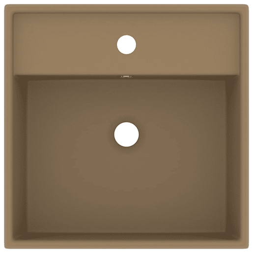 vidaXL Lavatório luxuoso quadrado 41x41 cm cerâmica creme mate