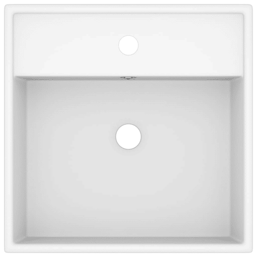 vidaXL Lavatório luxuoso quadrado 41x41 cm cerâmica branco mate