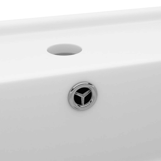 vidaXL Lavatório luxuoso quadrado 41x41 cm cerâmica branco mate