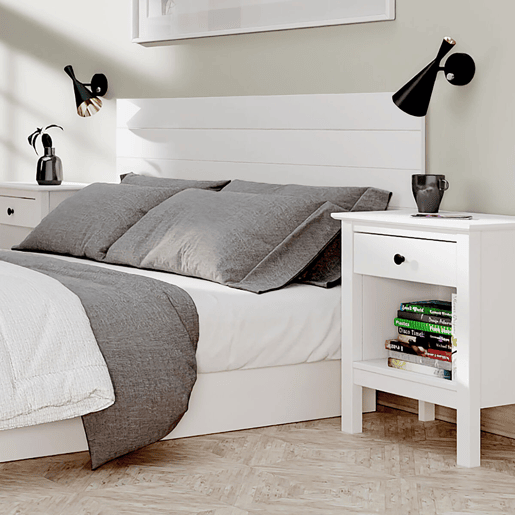Cabeceira de Cama Alexandra House Living Branco 45 x 110 x 3 cm