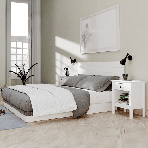Cabeceira de Cama Alexandra House Living Branco 45 x 110 x 3 cm