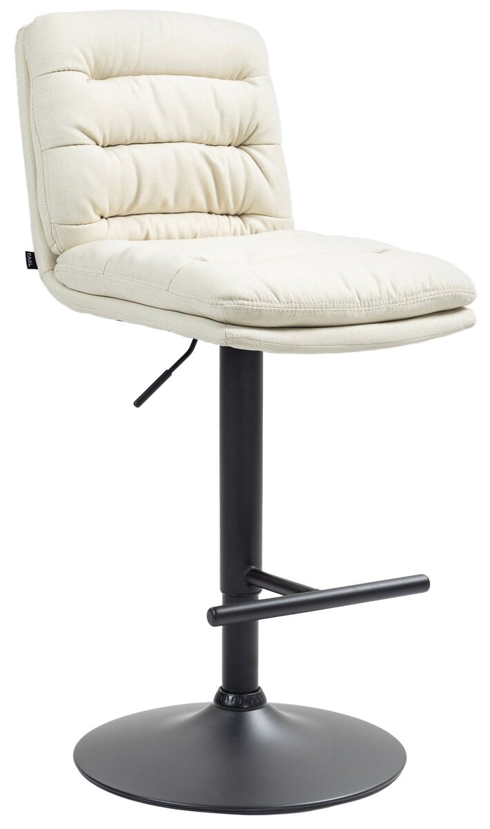 Taburete de bar damar en tela crema 56x42x94 cm