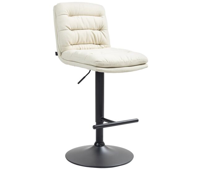 Taburete de bar damar en tela crema 56x42x94 cm
