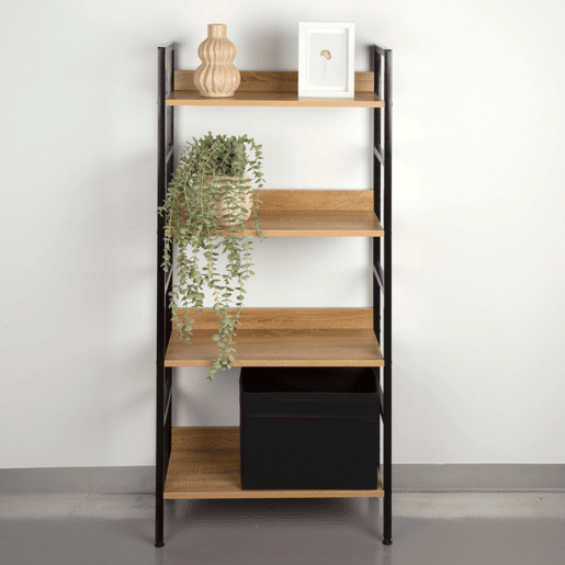 Max Home Prateleira de madeira 4 prateleiras 60x28x126 cm Max Home Prateleira de madeira 4 prateleiras 60x28x126 cm
