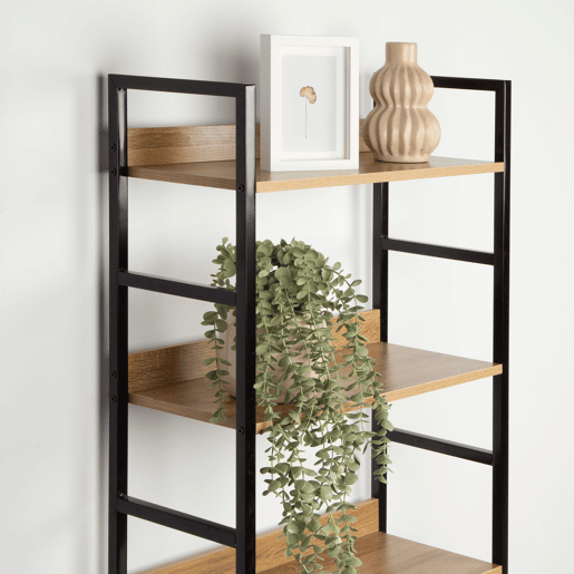 Max Home Prateleira de madeira 4 prateleiras 60x28x126 cm Max Home Prateleira de madeira 4 prateleiras 60x28x126 cm