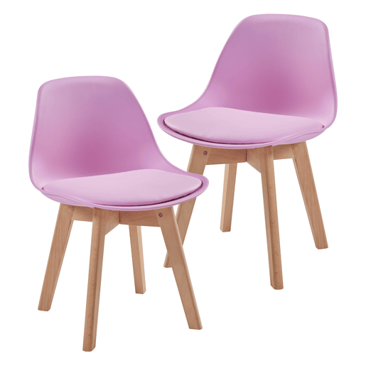 Conjunto de 2 cadeiras para crianças Elvdal plásticofaiançaPU 56x38x33 cm - Rosa en.casa