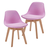 Conjunto de 2 cadeiras para crianças Elvdal plásticofaiançaPU 56x38x33 cm - Rosa en.casa