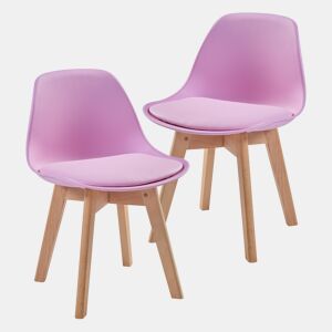 Conjunto de 2 cadeiras para crianças Elvdal plásticofaiançaPU 56x38x33 cm - Rosa en.casa