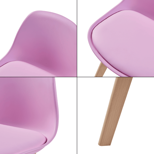 Conjunto de 2 cadeiras para crianças Elvdal plásticofaiançaPU 56x38x33 cm - Rosa en.casa
