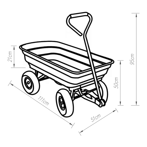 Carro de transporte Corfinio 111x51cm Max. 250kg - VerdePreto pro.tec