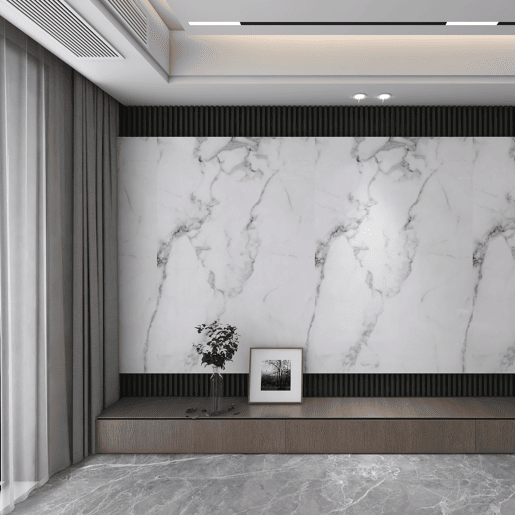 Revestimento de parede Bladel 8 painéis PVC 120x60cm - Mármore Branco neu.haus