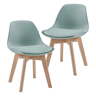 Conjunto de 2 cadeiras para crianças Elvdal plásticofaiançaPU 56x38x33 cm - Verde menta en.casa