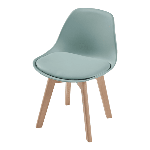 Conjunto de 2 cadeiras para crianças Elvdal plásticofaiançaPU 56x38x33 cm - Verde menta en.casa