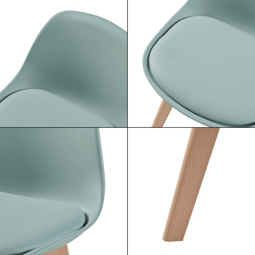 Conjunto de 2 cadeiras para crianças Elvdal plásticofaiançaPU 56x38x33 cm - Verde menta en.casa