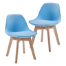 Conjunto de 2 cadeiras para crianças Elvdal plásticofaiançaPU 56x38x33 cm - Azul celeste en.casa