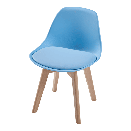 Conjunto de 2 cadeiras para crianças Elvdal plásticofaiançaPU 56x38x33 cm - Azul celeste en.casa