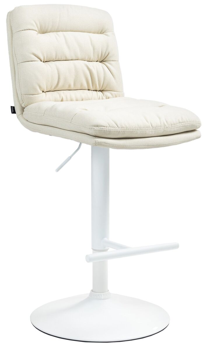 Taburete de bar damar en tela crema 56x42x94 cm