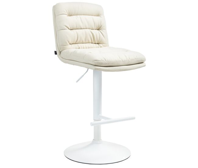 Taburete de bar damar en tela crema 56x42x94 cm