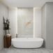 Revestimiento pared Bladel 8 paneles PVC Revestimiento pared Bladel 8 paneles PVC Blanco/ Beige