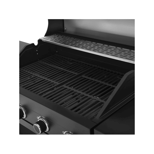 Churrasqueira a gás de cozinha externa - 12 kW - 4 queimadores - Preto