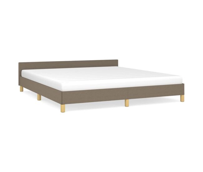 Estructura de cama con cabecero de tela gris taupe 160x200 cm