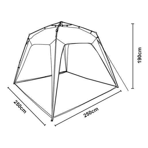Barendrecht Gazebo de jardim LED com módulo solar 250x250x190 cm - Verde pro.tec