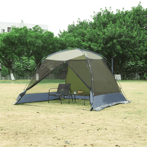 Tenda de jardim Beekdaelen poliéster 305x305x213cm - VerdeCinza pro.tec
