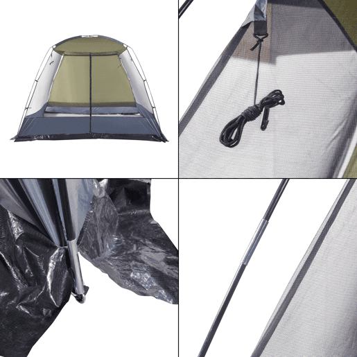 Tenda de jardim Beekdaelen poliéster 305x305x213cm - VerdeCinza pro.tec