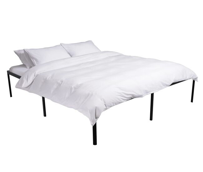 Cama metálica hamlin metal negro 200x200x41 cm