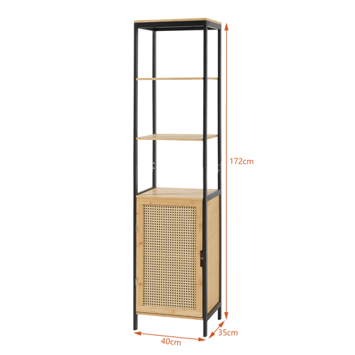Móvel de casa de banho Tervola MDF bambu 172x40x35 cm - PretoNatural en.casa